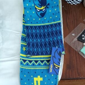Ninja Blue and Yellow Patterned Socks